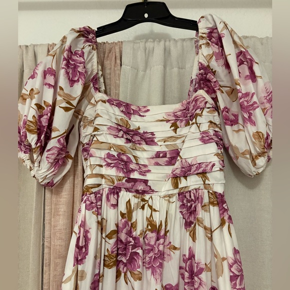 Abercrombie & Fitch Floral Puff Sleeve Midi Dress XS - Picture 6 of 8